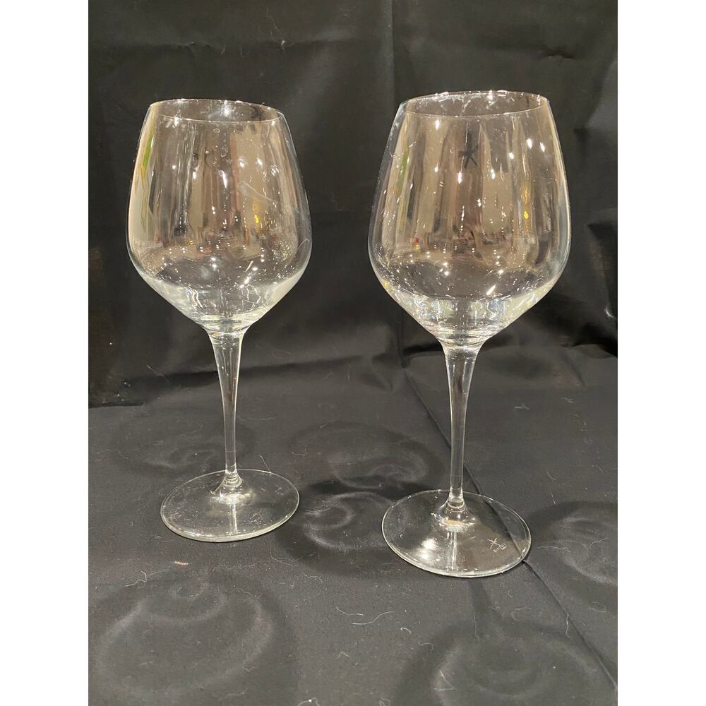 Red Wine Glasses, Aurum by Bormioli Rocco, blown glass, stemware, 17.5 oz, set/2